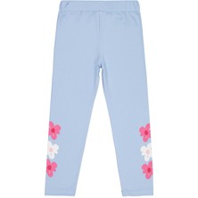 Civil Girls Çiçek Baskılı 6-9 Yaş Tayt - Mavi 8-9 Yaş