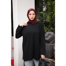 İmaj Butik Siyah Simli Merserize Triko Kazak