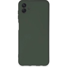 Samsung Galaxy A04E Kılıf Nano Içi Kadife Silikon - Koyu Yeşil
