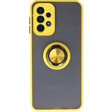 Samsung Galaxy A23 4g Kılıf Montreal Yüzüklü Silikon Kapak - Sarı