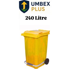 Plastik Metal Pedallı Çöp Konteyneri 240 Litre Konteyner - Isıya Dayanıklı Malzeme -