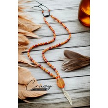 Hakiki Akik & Hematit Doğaltaş Uzun Erkek Kolyesi (70-80 Cm)