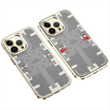 Iphone 14 Pro Kılıf Mekanik Bumper Kapak - Gold