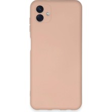 Samsung Galaxy A04E Kılıf Nano Içi Kadife Silikon - Pudra
