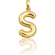 Hakan Mücevherat S Harfi Balon Model 14 Ayar Kolye Ucu