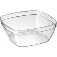 Yorulmaz Ambalaj Kristal Kare Kase 330 cc 12 Li– Şeffaf Plastik, Şık Sunumlar Için Ideal Servis Kabı