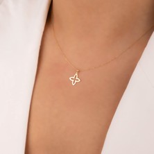 Hakan Mücevherat Çiçek 14 Ayar Altın Minimal Kolye