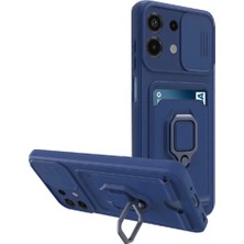 Xiaomi Redmi Note 13 4g Kılıf Zuma Kartvizitli Yüzüklü Silikon - Lacivert