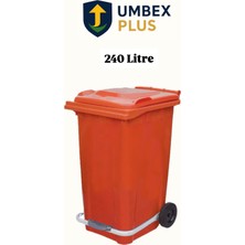 Plastik Metal Pedallı Çöp Konteyneri 240 Litre Konteyner - Isıya Dayanıklı Malzeme -