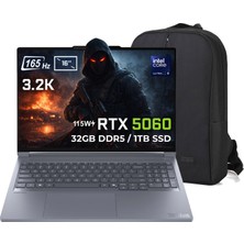 Lenovo Thinkbook 16P G6 Iax 21R0001JTXC44 Intel Core Ultra 9-275HX 48 GB Ddr5 512 GB Rtx 5060 8gb 115W 16 Inç 3.2k 165Hz IPS Windows 11 Pro Gaming Laptop + Çanta