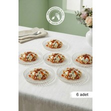 Glamis Selen Concept Luma Model Orta Boy El Yapımı Cam Servis ve Pasta Tabağı 6'lı Set