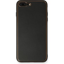Iphone 7 Plus Kılıf Coco Deri Silikon Kapak - Siyah