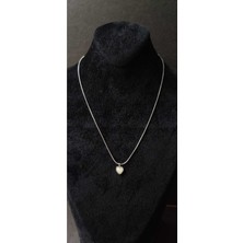 KirLinova Kalp Figürlü Gümüş Renk Ince Zincir Kolye