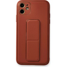 Iphone 12 Kılıf Coco Deri Standlı Kapak - Fuşya