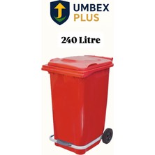 Plastik Metal Pedallı Çöp Konteyneri 240 Litre Konteyner - Isıya Dayanıklı Malzeme -