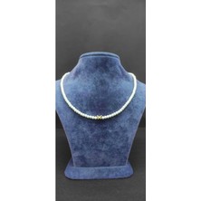 KirLinova Inci Dizilimli Kelebek Detaylı Choker Kolye -Beyaz