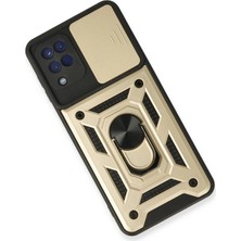 Lunirawear Lunir  Samsung Galaxy A22 Kılıf Pars Lens Yüzüklü Silikon - Gold 889658