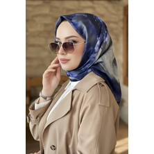 İmaj Butik Lacivert Ipekhan Soft Dijital Pamuklu Eşarp