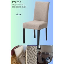 Uy Style Tuğla Desen Sandalye Örtüsü,likrali,esnekli Sandalye Kılıfı 1 Adet