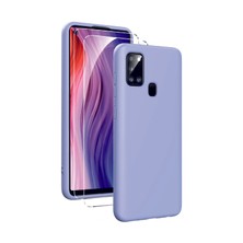 Lenax Leather Samsung Galaxy A21S Kılıf Kamera Korumalı Silikon Telefon Kılıfı Şık Arka Kapak