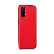 Lenax Leather Realme 7 Kılıf Kamera Korumalı Silikon Rubber Arka Kapak