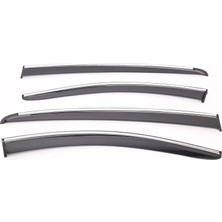 Sunplex Ford Uyumlu Focus 3/4 Hb/sedan 2011-2017 Arası Chrome Style 4 Lü Set Kromlu Cam Rüzgarlığı Ön ve Arka Parça