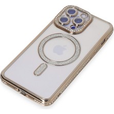 Lunirawear Lunir  iPhone 15 Pro Max Kılıf Joke Simli Magneticsafe Kılıf - Gold 889658