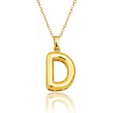 Hakan Mücevherat D Harfi Balon Model 14 Ayar Altın Kolye