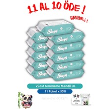 Sleepy 50'li Vücut Temizleme Mendili Xl 11 Al 10 Öde ve Rosıe