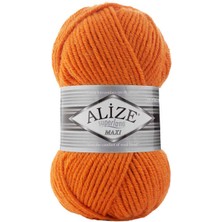 Alize Süperlana Maxi (5 Adet) 225 Turuncu Renk El Örgü Ipliği
