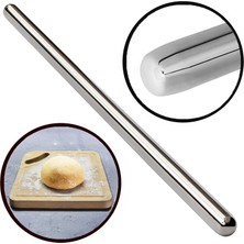 60CM Çelik Oklava 304 Kalite Paslanmaz Çelik Krom Metal Hamur Börek Baklava Yufka Açma Oklavası