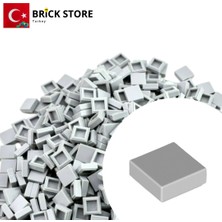 LEGO Yedek Parçalar, 100 Adet 1x1 Tile Düz Fayans Parçası, Açık Gri Rengi, 3070