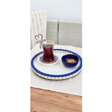 Muja Dec El Yapımı Doğal Ahşap Boncuklu – 25 cm Makyaj-Banyo Düzenleyici-Sunum Tepsisi