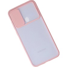 Newface Samsung Galaxy A11 Kılıf Palm Buzlu Kamera Sürgülü Silikon - Pembe