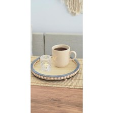 Muja Dec El Yapımı Doğal Ahşap Boncuklu – 25 cm Makyaj-Banyo Düzenleyici-Sunum Tepsisi