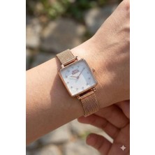 Slazenger Rose Gold Renk Kadın Kol Saati | Paslanmaz Çelik Rose Gold Örgü Kordon, Inci Sedef Kadran