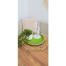 Muja Dec El Yapımı Doğal Ahşap Boncuklu – 25 cm Makyaj-Banyo Düzenleyici-Sunum Tepsisi