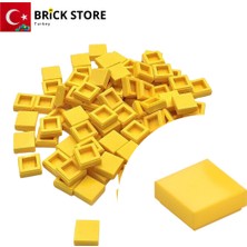 LEGO Yedek Parçalar, 100 Adet 1x1 Tile Düz Fayans Parçası, Sarı Rengi, 3070