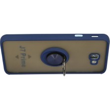 Newface Samsung Galaxy J7 Prime Kılıf Montreal Yüzüklü Silikon Kapak - Lacivert