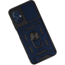 Newface Xiaomi Poco M5 Kılıf Pars Lens Yüzüklü Silikon - Lacivert