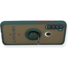 Newface Xiaomi Redmi Note 8 Kılıf Montreal Yüzüklü Silikon Kapak - Yeşil