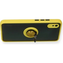 Newface Xiaomi Redmi 9A Kılıf Montreal Yüzüklü Silikon Kapak - Sarı