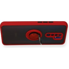 Newface Xiaomi Redmi 9 Kılıf Montreal Yüzüklü Silikon Kapak - Kırmızı