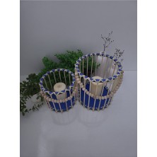 Muja Dec Doğal El Işçiliği Bambu Fener Sepet,mumluk,saksı 2li 25VE15CM