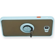 Newface Samsung Galaxy J7 Prime Kılıf Montreal Yüzüklü Silikon Kapak - Buz Mavi