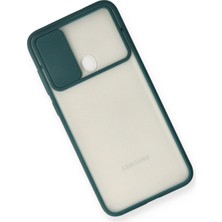 Newface Samsung Galaxy A11 Kılıf Palm Buzlu Kamera Sürgülü Silikon - Yeşil