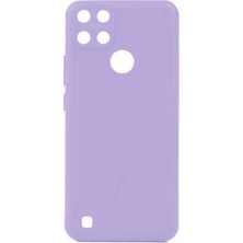 Lenax Leather Realme C25Y Kılıf Kamera Korumalı Silikon Rubber Arka Kapak