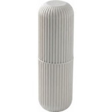 Genel Bej Renk Seyehat Tipi Aksesuar Taşıma ve Saklama Kabı, Diş Fırçası Saklama Kutusu, Seyahat Kutusu