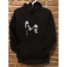 Harmony Factory Black Chill Mode Embroidery Hoodie Kapüşonlu Sweatshırt