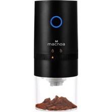 Macnoa Portable Coffee Grinder Siyah, Taşınabilir Titanyum Burr Kahve Öğütücü